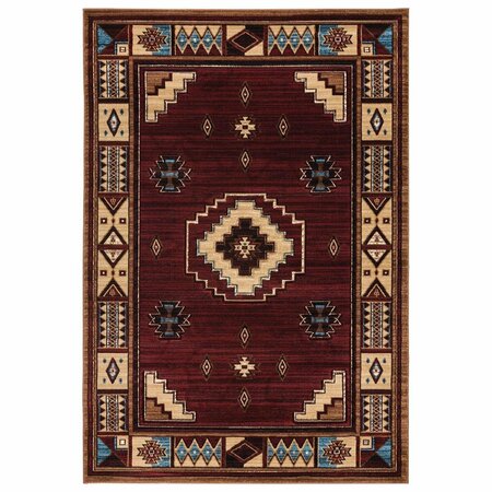 UNITED WEAVERS OF AMERICA Cottage Pelican Park Burgundy Area Rectangle Rug 7 ft. 10 in. x 10 ft. 6 in. 2055 40334 912
